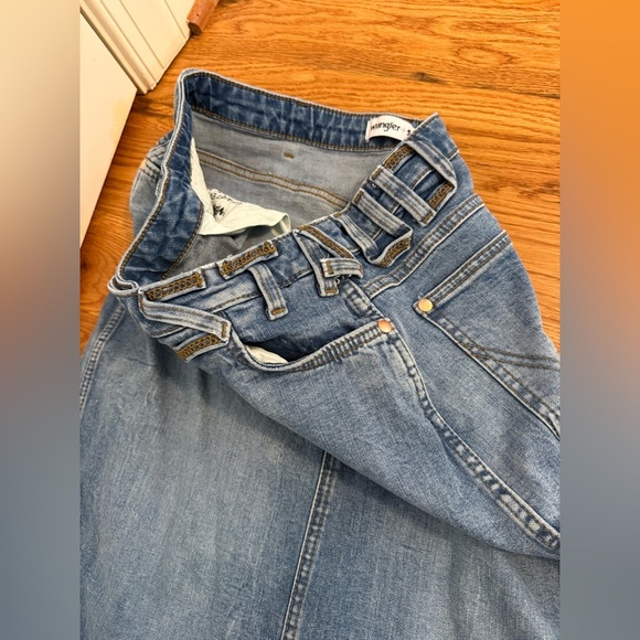 STAUD x Wrangler Denim Knee-Length Pencil Skirt - Size 30 - Picture 3 of 13